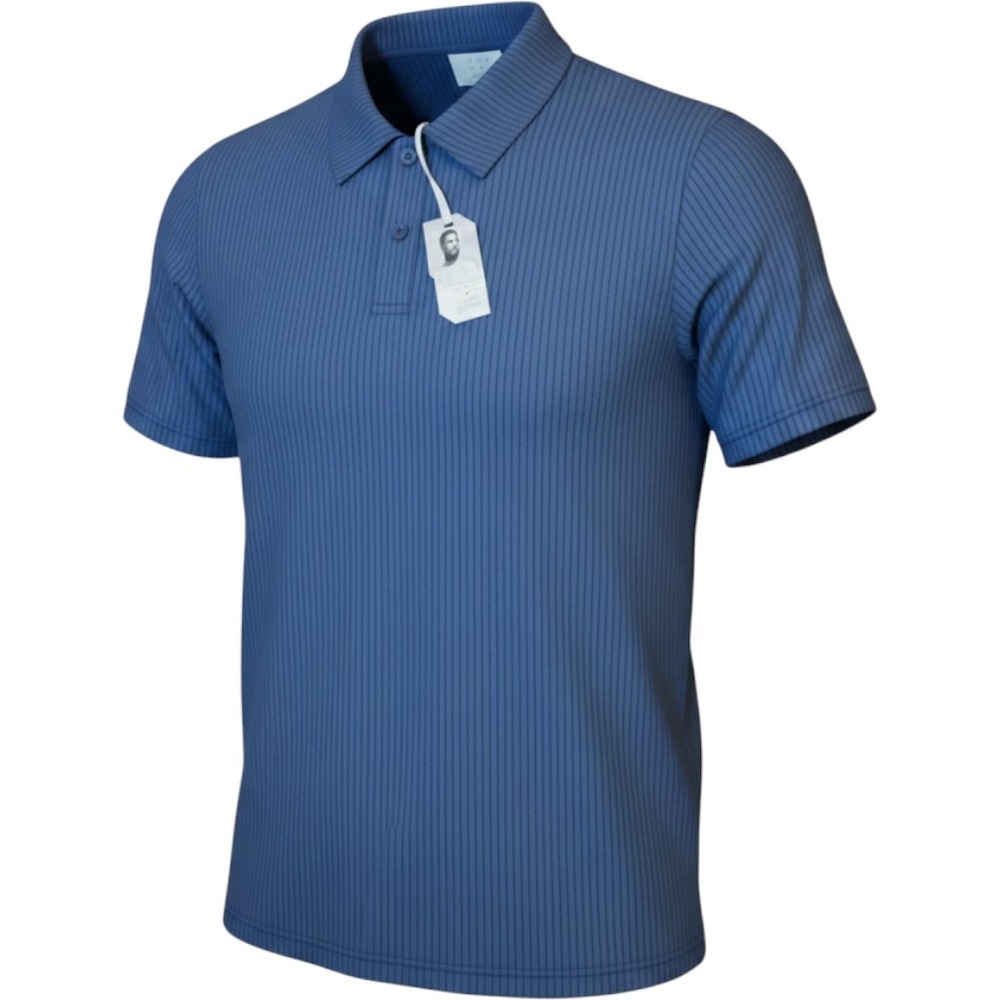 Ladarius Campbell x Stylus Blue Ribbed‎ Polo Shirt Mens 3XL Tall